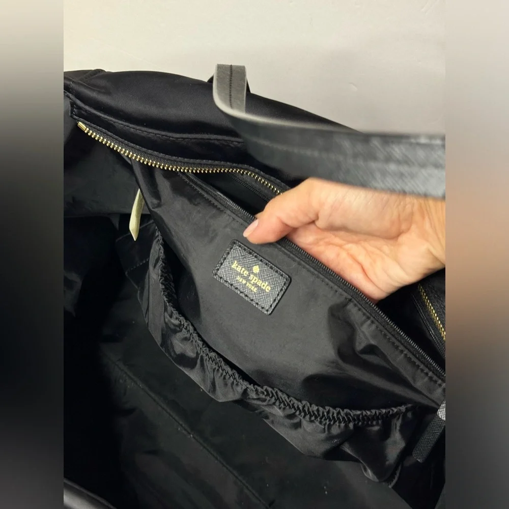 Kate Spade Blake Avenue Solid Black Nylon Kaylie Baby Travel Diaper Tote Bag